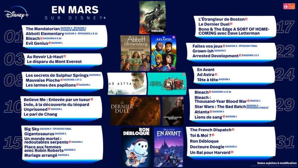 Disney+ mars 2023