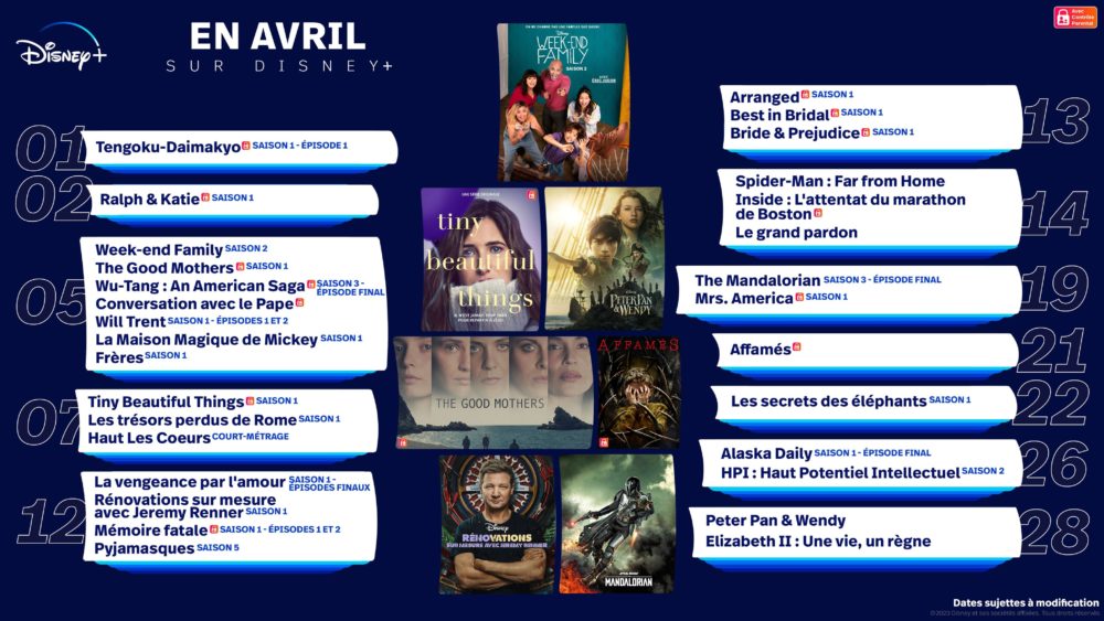 Sorties Disney+ avril 2023