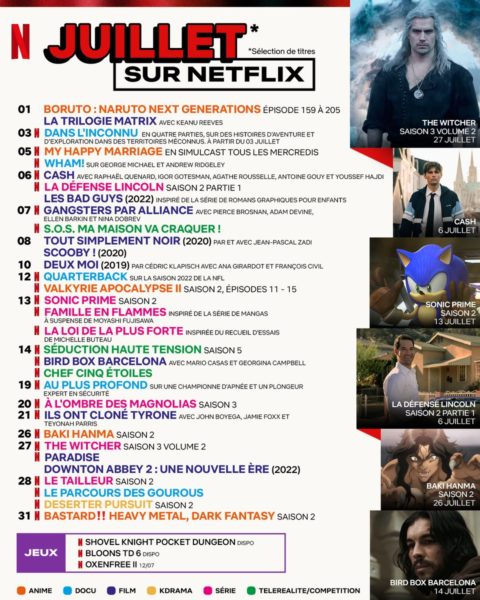 Netflix juillet 2023