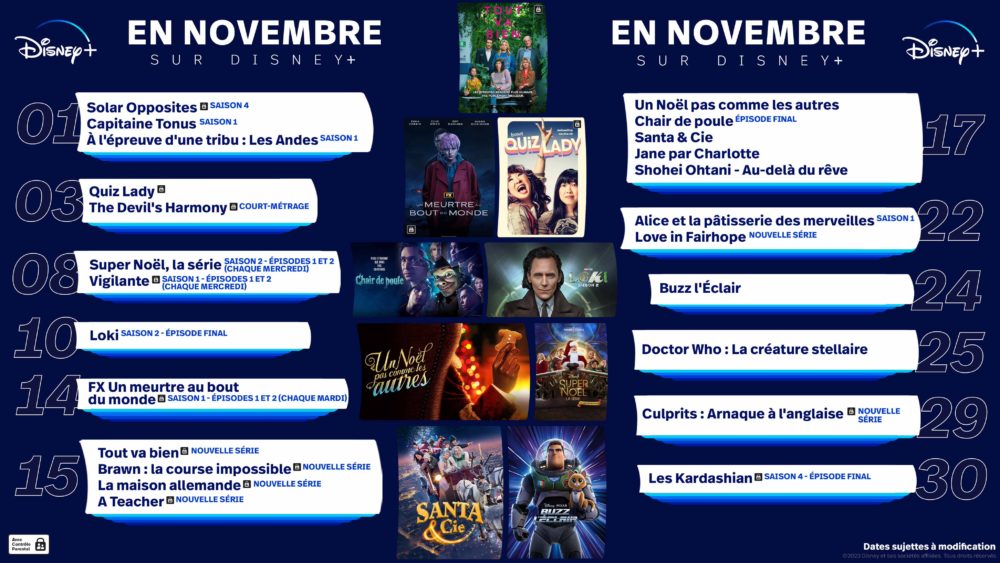 Sorties Disney+ novembre 2023