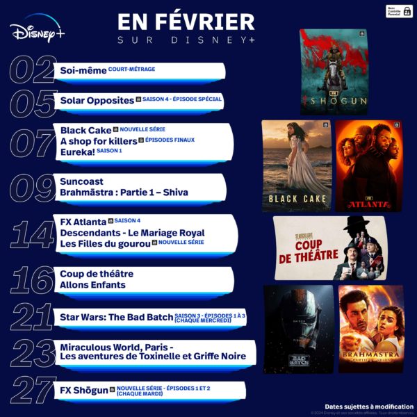 Février sorties Disney+