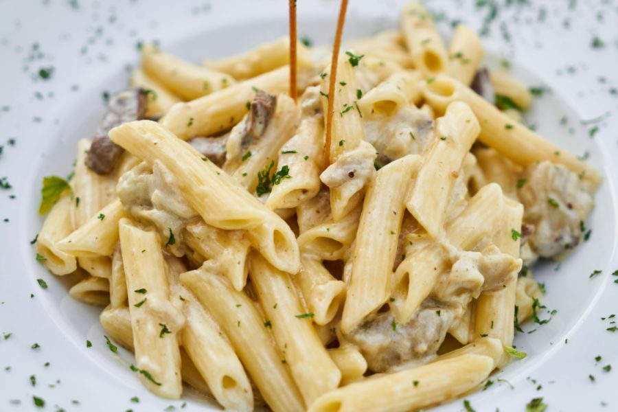 Pâtes crémeuses plats