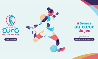UEFA Women’s EURO 2025 – affiche officielle à Genève, ville hôte du championnat d’Europe de football féminin