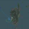 Trajectoire du vol Air Corsica tournant au-dessus d’Ajaccio pendant une heure – capture Flightradar24