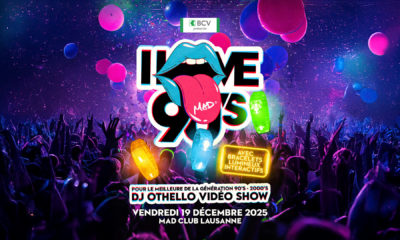 Affiche de la soirée I Love 90’s au MAD Club de Lausanne